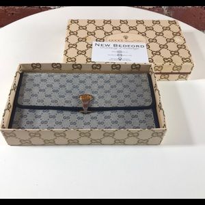 Authentic Vintage Gucci GG Blue Supreme Wallet